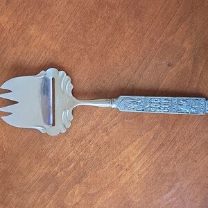 Lovely Vintage Konge Tinn Norwegian Pewter Cheese Slicer